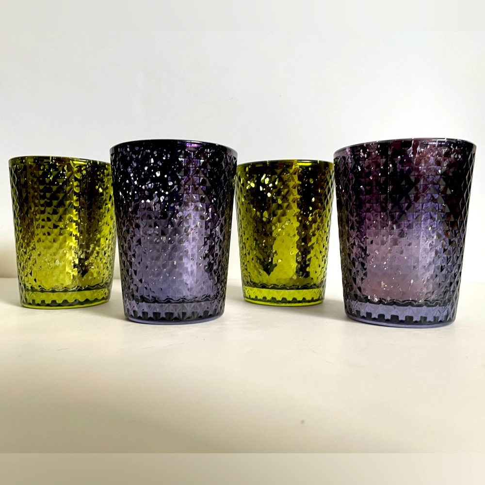 Set of 4 Mercury Glass Candle Holders